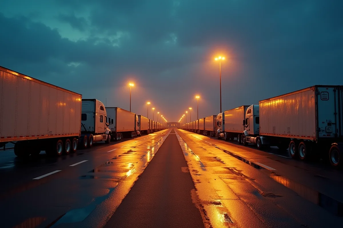 Ironline depot yard at dusk