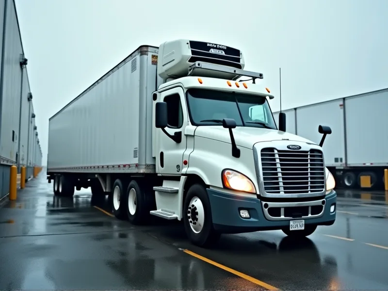 Reefer trailer staged for a temperature-controlled load